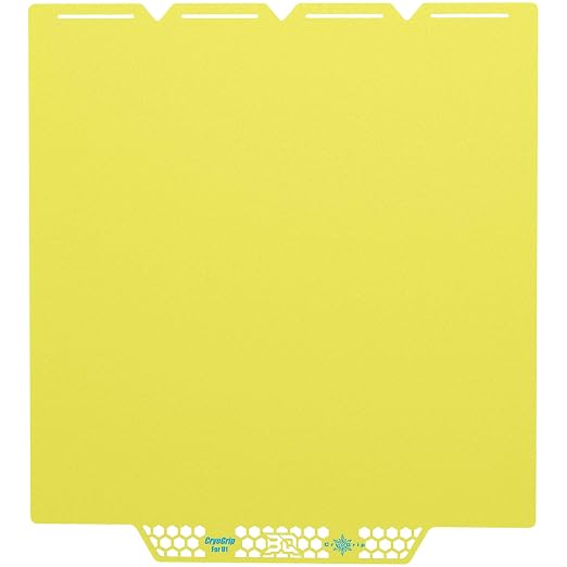 BIQU CryoGrip Pro Glacier Build Plate for Snap-Maker U1 3D Printer, Low Temperature Printing, Double-Sided Spring Steel Sheet, 276X301mm, Yellow