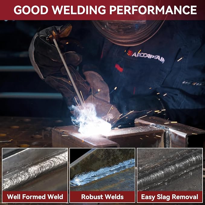 ARCCAPTAIN E7018 Welding Rod 3/32'' 2LB Low Hydrogen Carbon Steel Welding Sticks Electrodes, Welding Rods ARC Welding Equipment