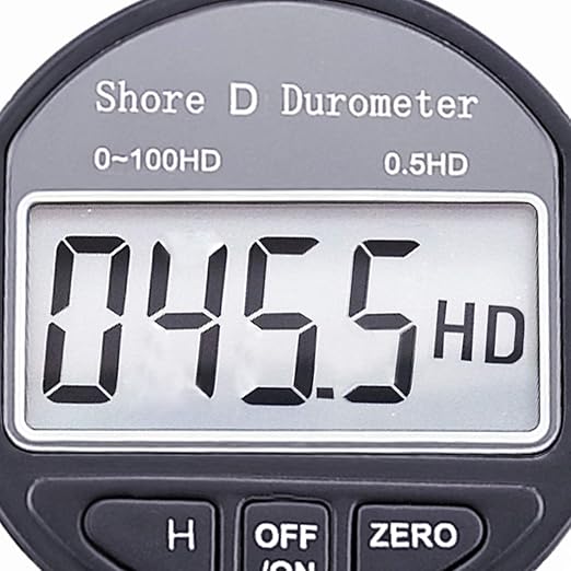Shore D Rubber Hardness Meter, Digital Hardness Tester 0-100HD Hardness Durometer Tester with Large LCD Display Durometer Scale for Rubber, Tire, Plastic, Thermal Plastic, Flooring, and Bowling Ball