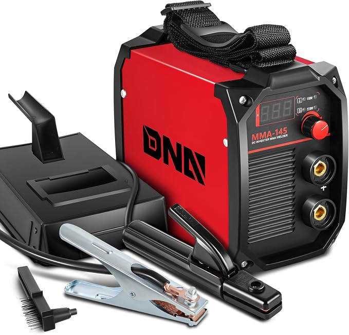 DNA Motoring 145A Stick Welding Machine, 110V/220V Portable Stick Welder, Mini Stick Welding Machine, IGBT Inverter Welder for Home DIY, Garage, w/LED Digital Display, TOOLS-00713-RD