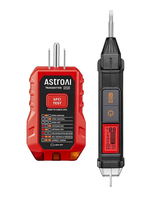 AstroAI Electrical Test Kit ETK2, Non-Contact Voltage Tester Pen & GFCI Outlet Tester, Home Tool Set for Wiring Diagnostics, Circuit Repair & Maintenance