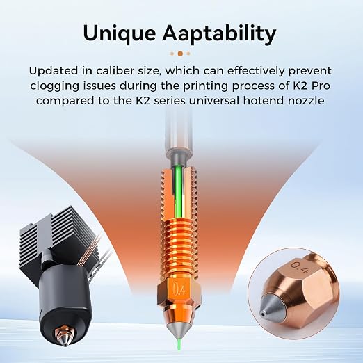 Creality K2 Pro Ceramic Heating Block Kit, Upgrade 3D Printer Hotend Quick-swap Nozzle Kit, All-Metal Integrated Extruder Hot end with Heat Sink, 300°C Temperature Resistance for Creality K2 Pro Combo