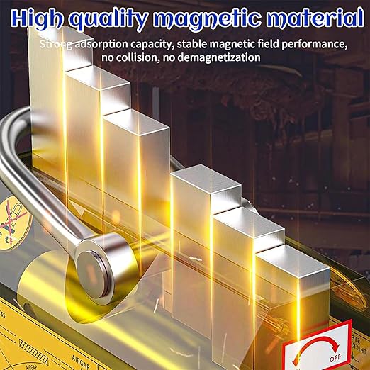 660 lb/300kg Magnetic Lifter, Permanent Magnetic Lifter with Release for Lifting Plate Steel, Board, Used in Shop Crane, Board, Hoist