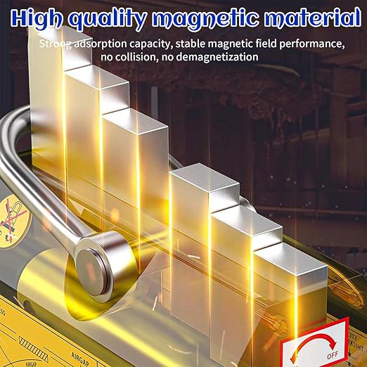 440 lb/200kg Magnetic Lifter, Permanent Magnetic Lifter with Release for Lifting Plate Steel, Board, Used in Shop Crane, Board, Hoist