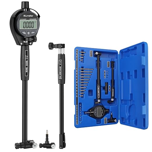 Dial Indicator Bore Gauge with 0.7"-6"/0.0005" Measuring Range Dial Bore Gauge Set with 23PCS Anvils & 6" Measuring Depth for Engine Cylinder Deep Engine Hole Cylinder Measurement Gage