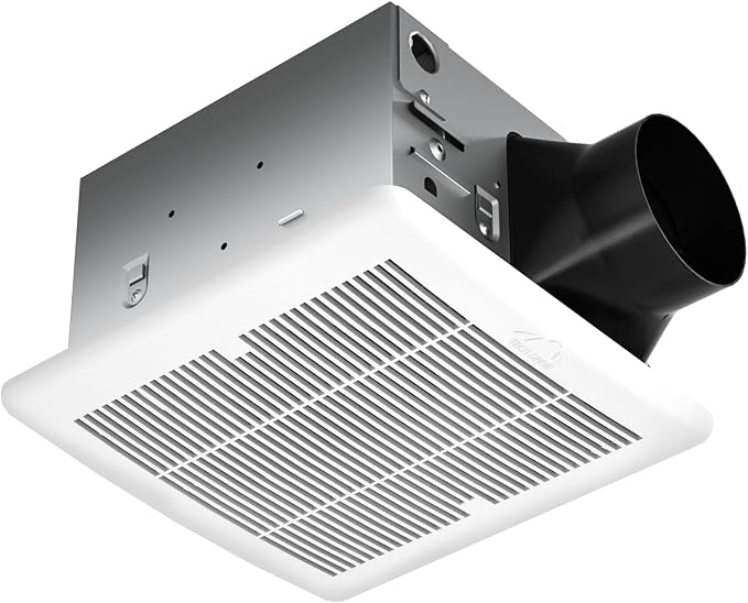 Tech Drive Bathroom Exhaust fan,110 CFM,1.5Sone,4-Inch Duct, | Very Quiet,No Attic access Needed Installation,HVI and Energy Star Certified,Easy to Install, White Grille