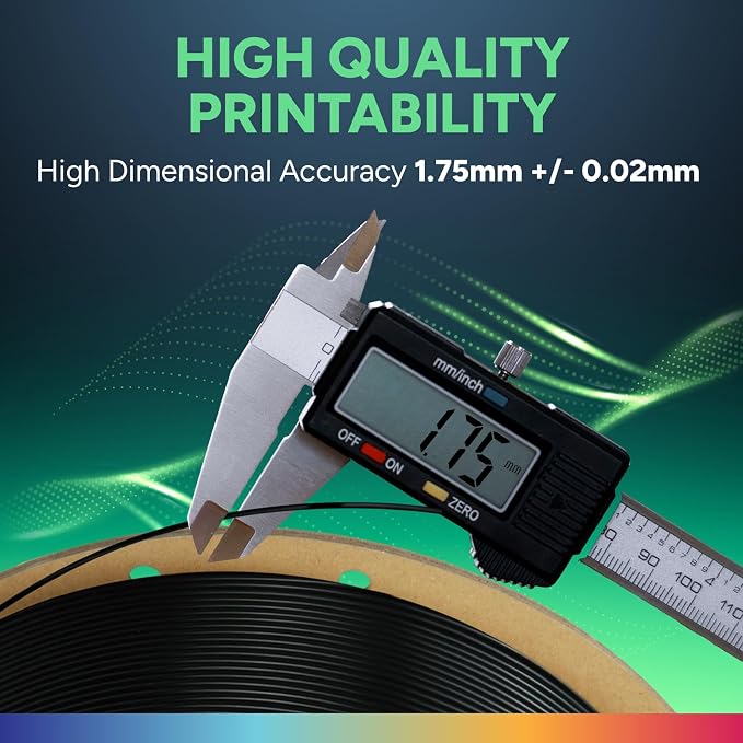 OVERTURE TPU 95A Flexible 3D Printer Filament 1.75mm | High Elasticity & Durability Filament,1kg Spool(2.2lbs),Fit Most FDM Printer(1kg TPU Black)