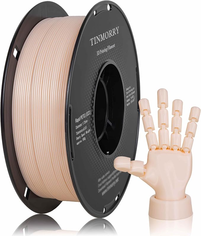 TINMORRY PETG Filament 1.75, Rapid PETG-Eco 3D Printer Filament, Compatible with Most FDM 3D Printers, 1 KG 1 Spool, Skin