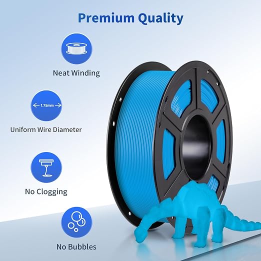ANYCUBIC PLA 3D Printer Filament, Glow in The Dark, 3D Printing PLA Filament 1.75mm Dimensional Accuracy +/- 0.02mm, 1KG Spool (2.2 lbs), Blue PLA, Glow Blue