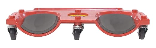 Vestil KNEE-D Plastic Rolling Knee Dolly 10 In. x 20-1/4 In. x 3-1/2 In. 350 Lb. Capacity Red