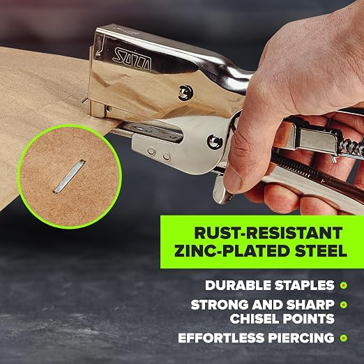 IDL Packaging Heavy Duty Staples for Plier HSP-12 - 7/16" x 1/4" x 0.04" (1 Box, 5000 Pcs) - Non-Rusting Stainless Steel & Zinc-Plated Steel Industrial Staples