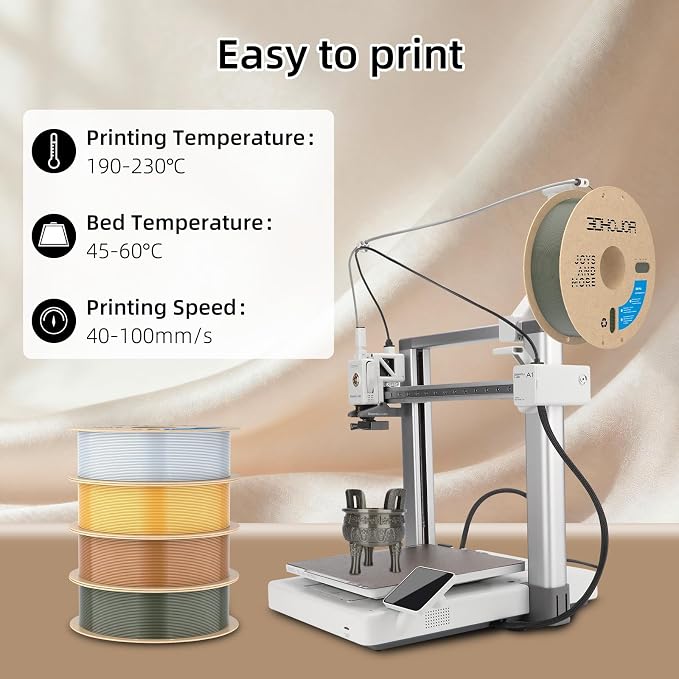 3DHoJor Silk PLA Filament 1.75mm, PLA Filament 1.75mm Silk Shiny 3D Printer Filament, 1kg*2 Cardboard Spool, Dimensional Accuracy +/- 0.03 mm, Fit Most FDM Printer(Copper+Bronze)