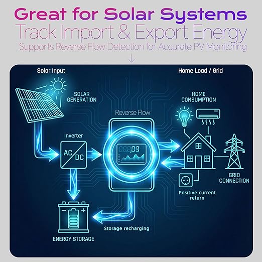 Digital Electric Sub Meters for Landlords, 120/240V CL200 Single Phase 3 Wire, Electricity Usage Meter, Power Energy Meter, kWh Sub Meter, ANSI Form 2S Electric Submeters for RV Power, Rental Units