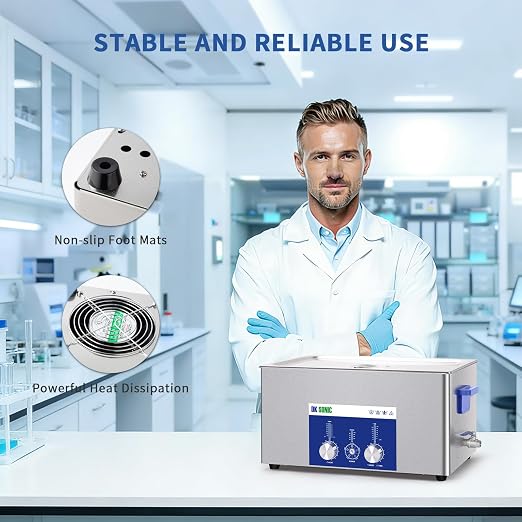DK SONIC Ultrasonic Cleaner 22L 480W, Ultrasonic Carburetors Cleaner with Power Adjustable Encoded Control and Five Modes for Parts,Circuit Board,Engines Cleaning
