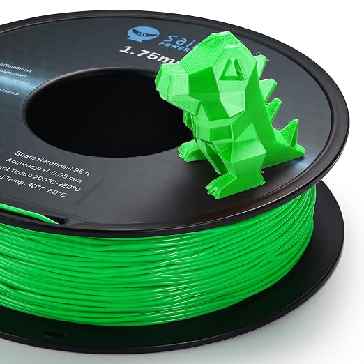 SainSmart Neon Color TPU, 1.75mm Flexible TPU 3D Printer Filament 800g, Dimensional Accuracy +/- 0.05 mm, Neon Green