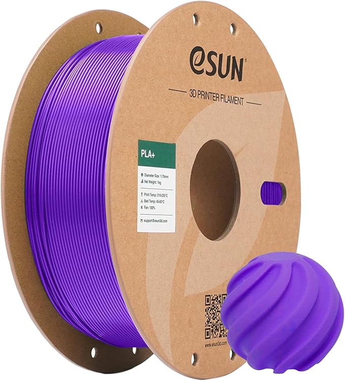 eSUN PLA+ Filament 1.75mm, 3D Printer Filament PLA Plus, Dimensional Accuracy +/- 0.03mm, 1KG Spool (2.2 LBS) 3D Printing Filament for 3D Printers, Purple