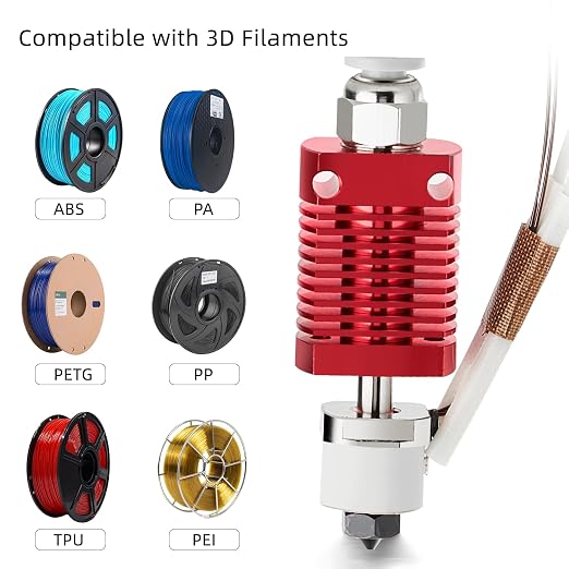 5Aplusreprap Ender 3 Hotend Upgrade: Compatible for Creality Ender 3 V2/Pro,CR-10 J-Head Hotend Replacement, Assembled Extruder 3D Printer Hot end Kit