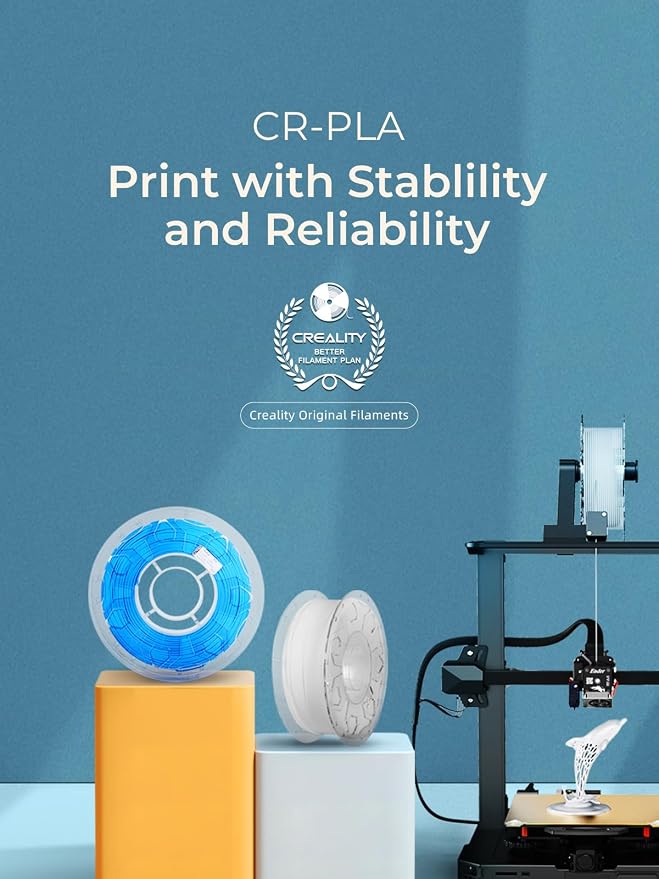 Creality PLA Filament 1.75mm, 1.75mm 3D Printer Filament, 1.0kg (2.2lbs) Spool, No Warp Enhanced Toughness, Dimensional Accuracy ±0.03mm Printing Filament, Suitable for FDM 3D Printers (Green)