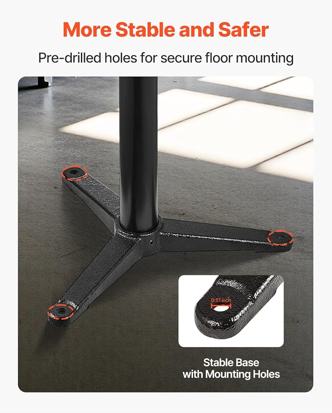 VEVOR Bench Grinder Stand, Bench Grinder Vise Floor Pedestal with 12" x 10" Mounting Plate, 5-Level Height Adjustable Pedestal Stand with Grinding Wheel Storage Compartment & Heavy-Duty Cast Iron Base