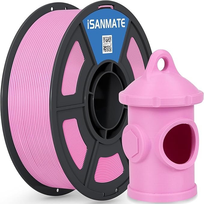 iSANMATE 3D Printer Filament ASA Pink 1KG, UV & Weather Resistant ASA Filament Perfect for Outdoor Functional Parts, for Bambu Lab 3D Printers,AMS,AMSLite, 1kg Spool (2.2lbs)