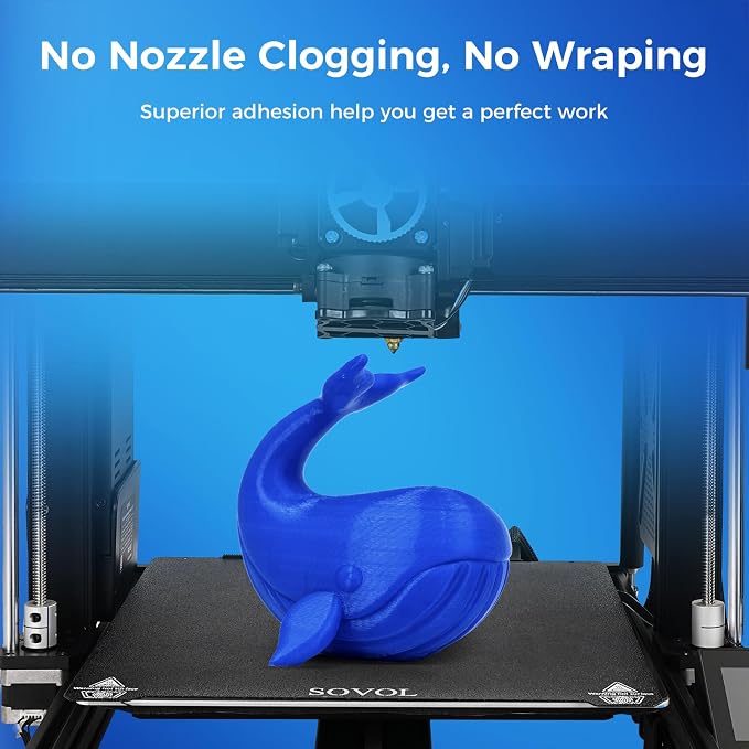 Sovol 3D Printer PETG Filament 1.75mm 1KG (2.2lbs), High Precision, Strong Toughness, Wiring Tightness, Dimensional Accuracy +/- 0.03 mm, 3D Printing PETG Filaments, Blue