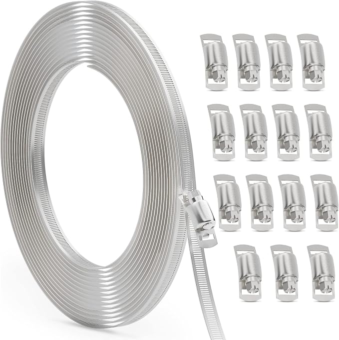 OURU 30FT DIY Hose Clamps+72PCS Hose Clamps Assortment Kit