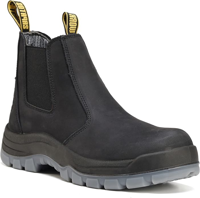 Work Boots for Men, Composite/Soft Toe Waterproof Working Boots, Slip Resistant Anti-Static Slip-on Safety Working Shoes 8 9 10 11 12 13