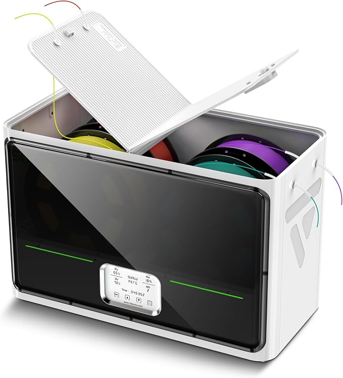 SUNLU S4 3D Printer Filament Dryer, White | 4 Spools Capacity,3 Circulation Fans,350W PTC Heater,70℃ Max Temperature,Intelligent humidity detection