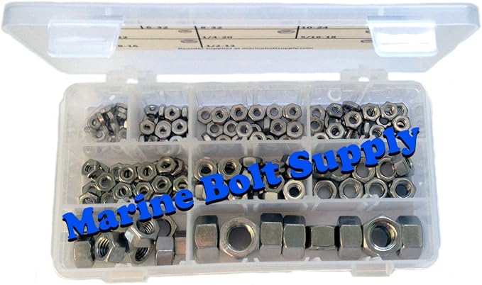 Type 316 Stainless Steel Hex Nut Assortment Kit Marine Bolt Supply 6-118141