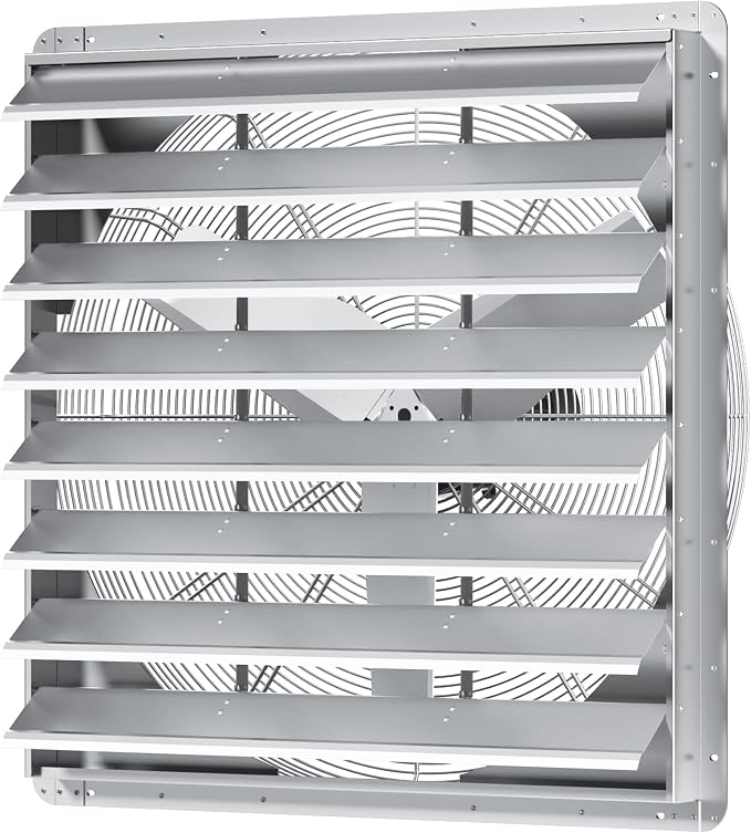 36 Inch Shutter Exhaust Fan, Aluminum Wall Mounted Exhaust Fan, 9432 CFM High Speed Automatic Shutter Attic Fan, Vent Fan For Greenhouse,Shed,Shop,Garage,ETL Listed