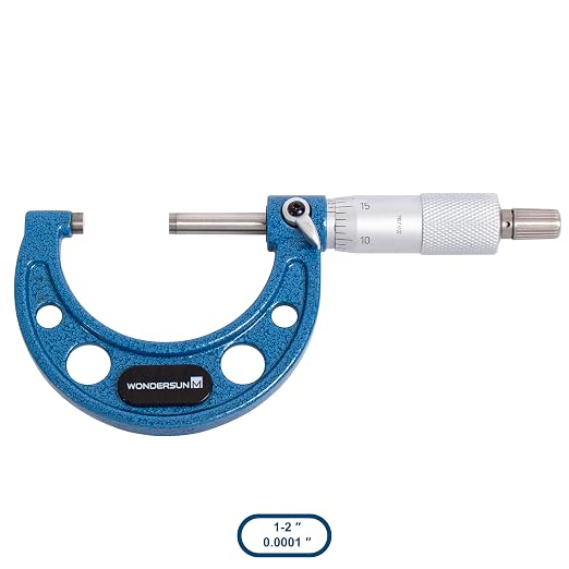 6 Pcs Outside Micrometer Set, Professional Precision Machinist Tool, 0-1"/1-2"/2-3"/3-4"/4-5"/5-6" Measuring Range, 0.0001" Graduation, Professional Accuracy for Metalworking & Engineering