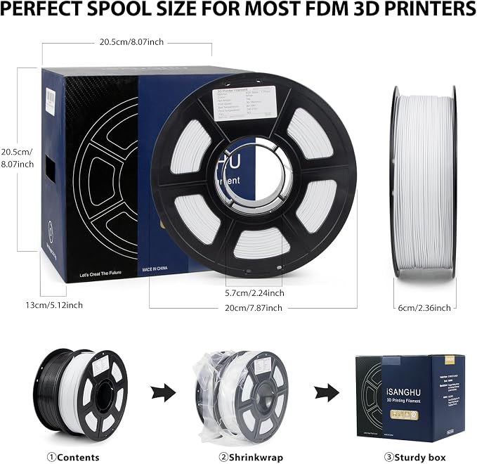 ASA Filament 1.75mm Bundle, UV&Heat Resistant&Weather Resistant 3D Printer Filament, Perfect for Outdoor Functional Parts, 2×1kg(4.4lbs), Black+White