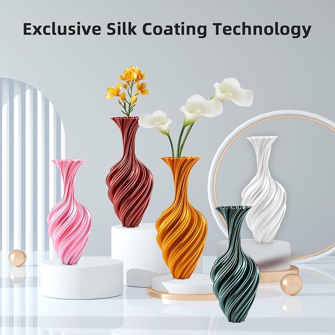 ERYONE Silk PLA Filament for 3D Printer, 1.75mm +/- 0.03mm, 1kg (2.2LBS)/Spool,Silk Emerald Green
