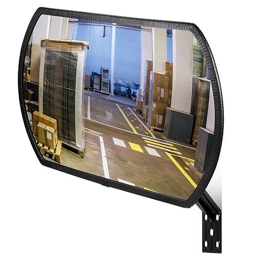 Geetery 1 Piece 36" x 24" Garage Convex Security Mirror Outdoor Indoor Round Rectangular Acrylic Traffic Corner Mirror Blindspot for Wall Parking with Protective Film for Driveway