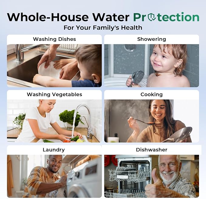 iSpring FC15B-NC 10” x 4.5” Whole House Water Filter, SGS-Tested to Remove up to 94.4% of Chloramine, Reduces Odor, Chlorine, Sediment