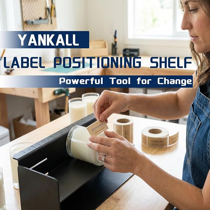 Label Positioning Shelf Candle Label Application Tool for Jars & Bottles Precision Label Positioning System for Manual Labeling Consistent Alignment for Candles, Cosmetics, and Glassware