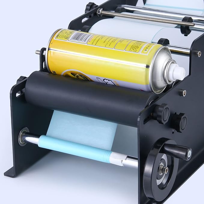 Manual Round Labeling Machine, Bottle Label Applicator for Round Bottles(black)