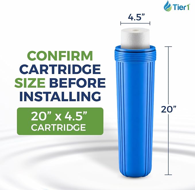 Tier1 20 Micron 20x4.5 Water Filter | Spun Wound Polypropylene Whole House Water Pre-Filter Cartridge | Replacement for Pentek DGD-7525-20,155356-43, P20-20BB | 4.5 x 20 Sediment Water Filter (4-Pack)