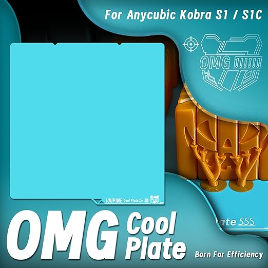 JUUPINE OMG Glacier Cool Plate for Kobra S1 Build Plate for KX Room Temperature Printing Spring Steel Hot Bed for Anycubic Cobra S1/S1 Combo Kobra X Kobra 4 Build Plate ACE Pro 3D Printer Platforms