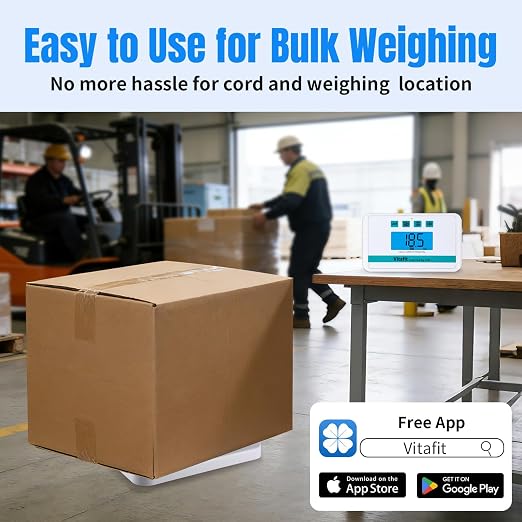 Vitafit Medical Grade Floor Scale, 660lb Accuracy 0.1lb by Our Professional Factory Since 2001, Smart Scale for Body Weight 15" x 13" Non Slip Platform, Hospital, Physician & Workshop Use, White