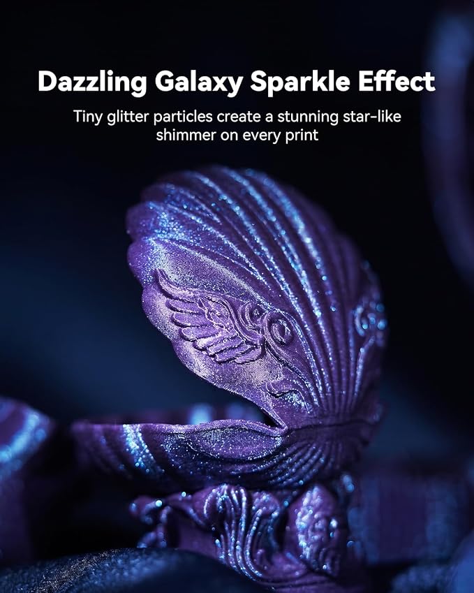 SUNLU 4KG Galaxy PLA Filament Bundle 1.75mm, Color-Shifting Pearlescent Glitter PLA 3D Printer Filament, Galaxy Peacock, Green, Purple, Brown, 4 Pack, 1KG/Roll