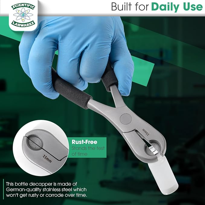 Dual Action Decapper Pliers for Decapping Crimped Vials and Bottles Scientific Labwares (11mm and 20mm)