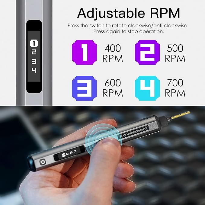 AM ARROWMAX Mini Engraving Pen, Cordless Rotary Tool & AM ARROWMAX 4-Speed Mini Electric Drill Pen with Benchtop Press