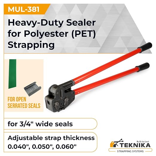 IDL Packaging Teknika MUL-381 Heavy Duty Sealer for PET/PP Strapping, 3/4" Strap Width