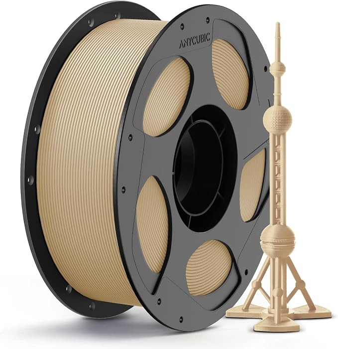 ANYCUBIC PLA Plus (PLA+) 3D Printer Filament 1.75mm, High Toughness 3D Printing Filament, Dimensional Accuracy +/- 0.02mm, Print with Most FDM 3D Printers, 1KG Reusable Spool, Beige