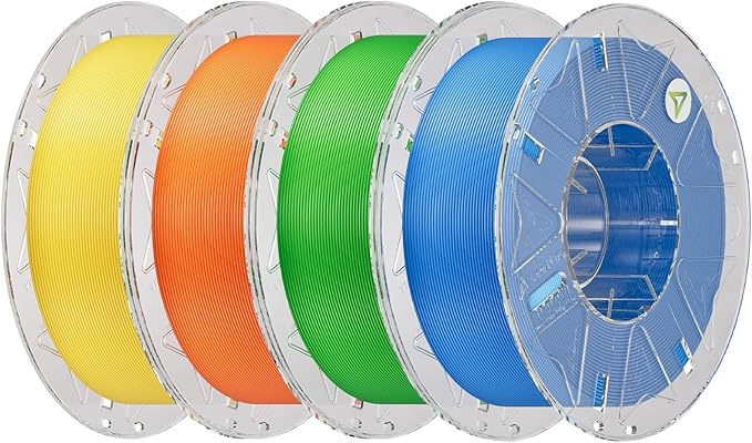 Creality Hyper PLA Filament 1.75mm, RFID 3D Printer Filament PLA for High Speed 30-600mm/s, 4kg(8.8lbs)/Spool Filament Support CFS, Fits for Most 3D Printers, Yellow & Orange & Green & Blue