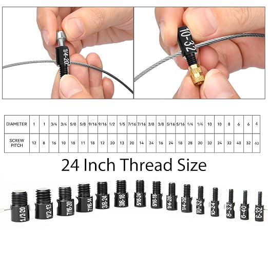 Nut and Bolt Thread Checker, Bolt Size Finder, 45 Male/Female Thread Gauges (24 Inch & 21 Metric) Thread Checker Standard and Metric, Bolts and Nut Identifier Gauge
