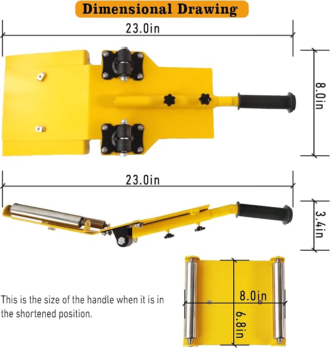 Heavy Duty Tire Lifting Tool with Extendable Handle, Adjustable Tire Dolly and Tire Lift Caddy for Car SUV Truck Tire Installation & Removal