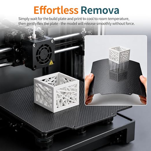 Upgraded K2 Build Plate PEI Sheet Smooth &Textured Carbon Fiber PET Printed Bed Spring Steel Platform Flexible Magnetic Plate for K2 3D Printer. (270x293)