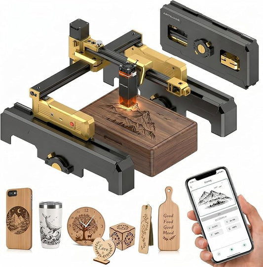 T1 Laser Engraver,Foldable Laser Engraver Machine with App Control Protective Case,Portable Lazer Cutter and Engraving Machine for Small Business DIY Crafts Wood Leather(T1 3000mW)